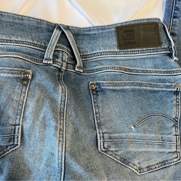 G-Star Raw Lynn Mid Rise Super Skinny Jeans & Fitted T-Shirt, Excellent! - Picture 6 of 13